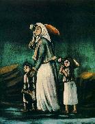 Niko Pirosmanashvili A Peasant Woman with Children Going to Fetch Water oil on canvas